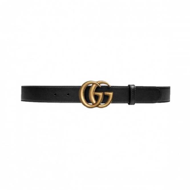 GUCCI LEATHER BELT WITH DOUBLE G BUCKLE ‎414516 